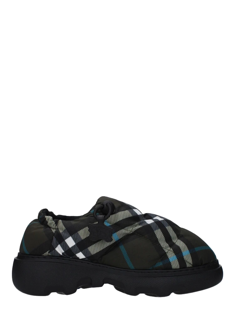 Green Fabric Slip-On Loafers