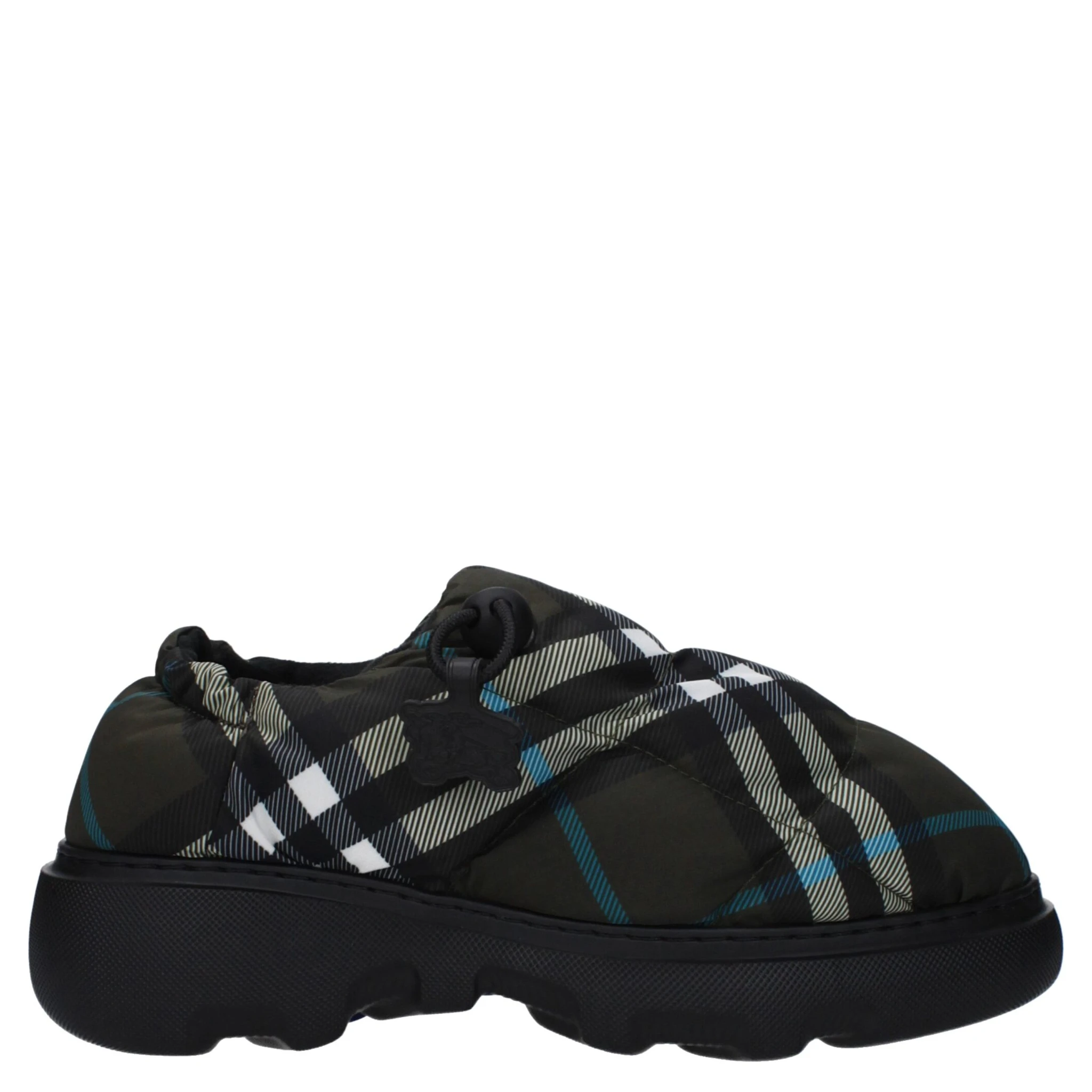 Green Fabric Slip-On Loafers