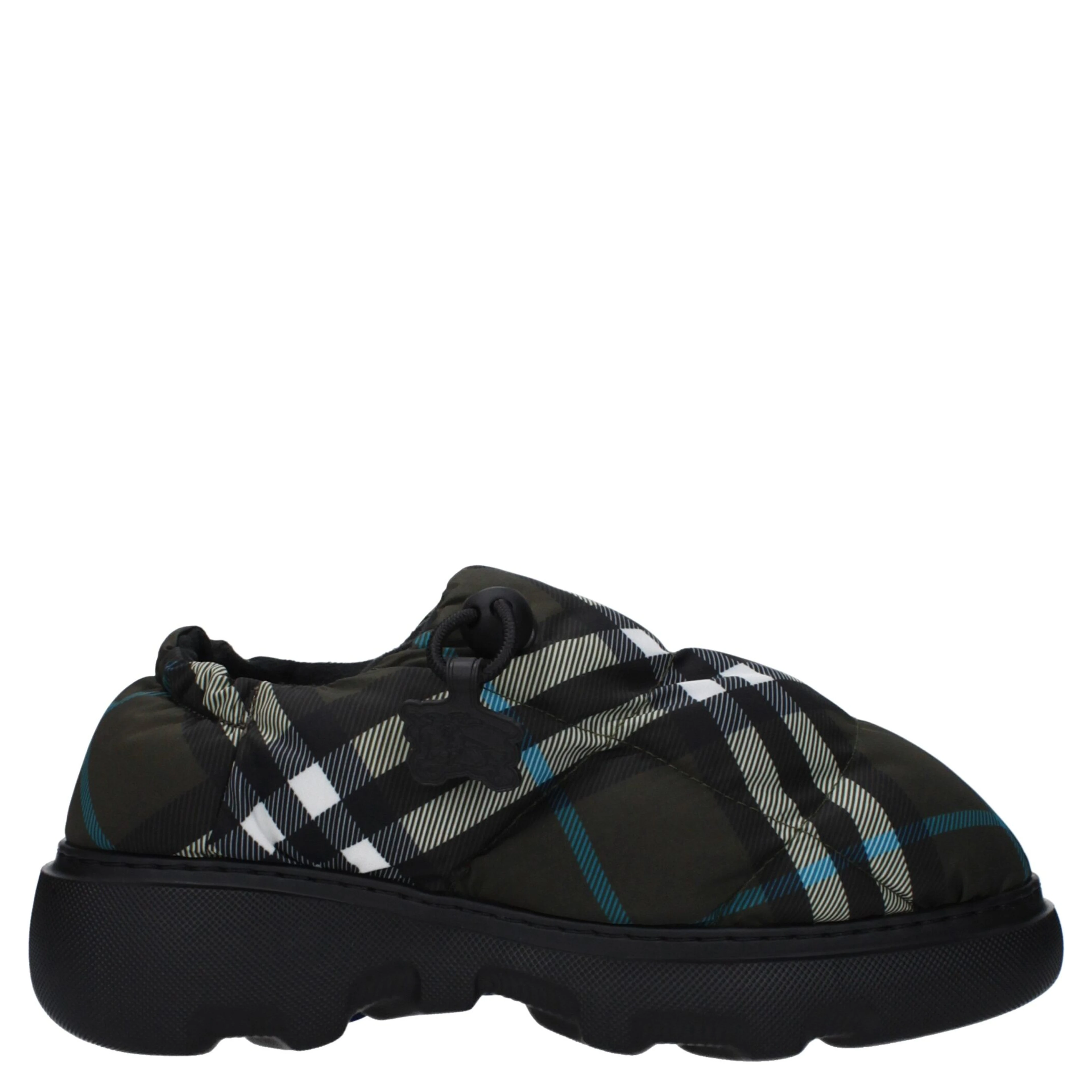 Green Fabric Slip-On Loafers