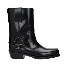 Black Leather Ankle Boots