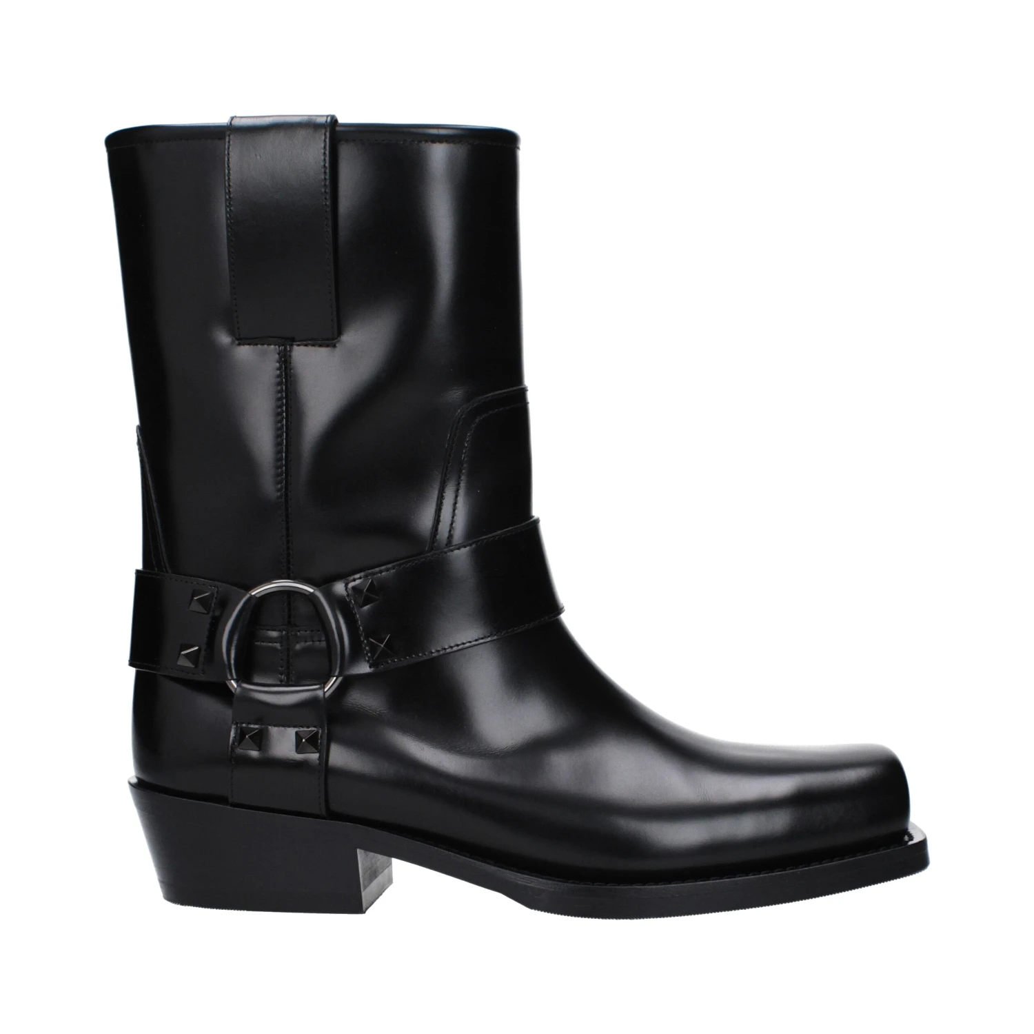 Black Leather Ankle Boots