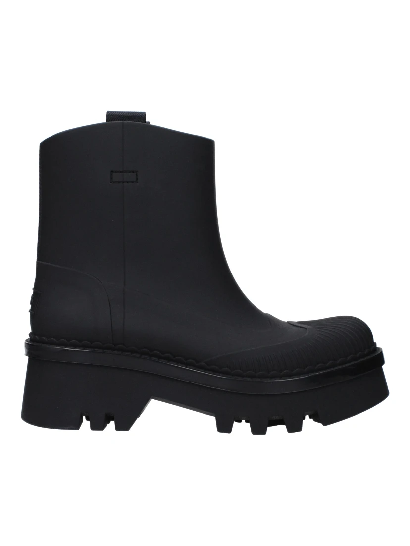 Black Cotton Ankle Boots