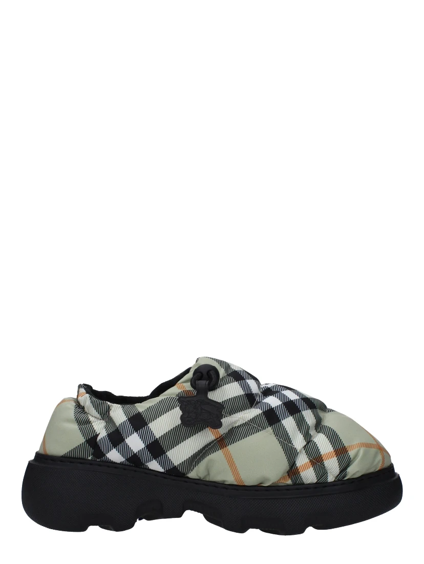 Green Fabric Slip-On Loafers