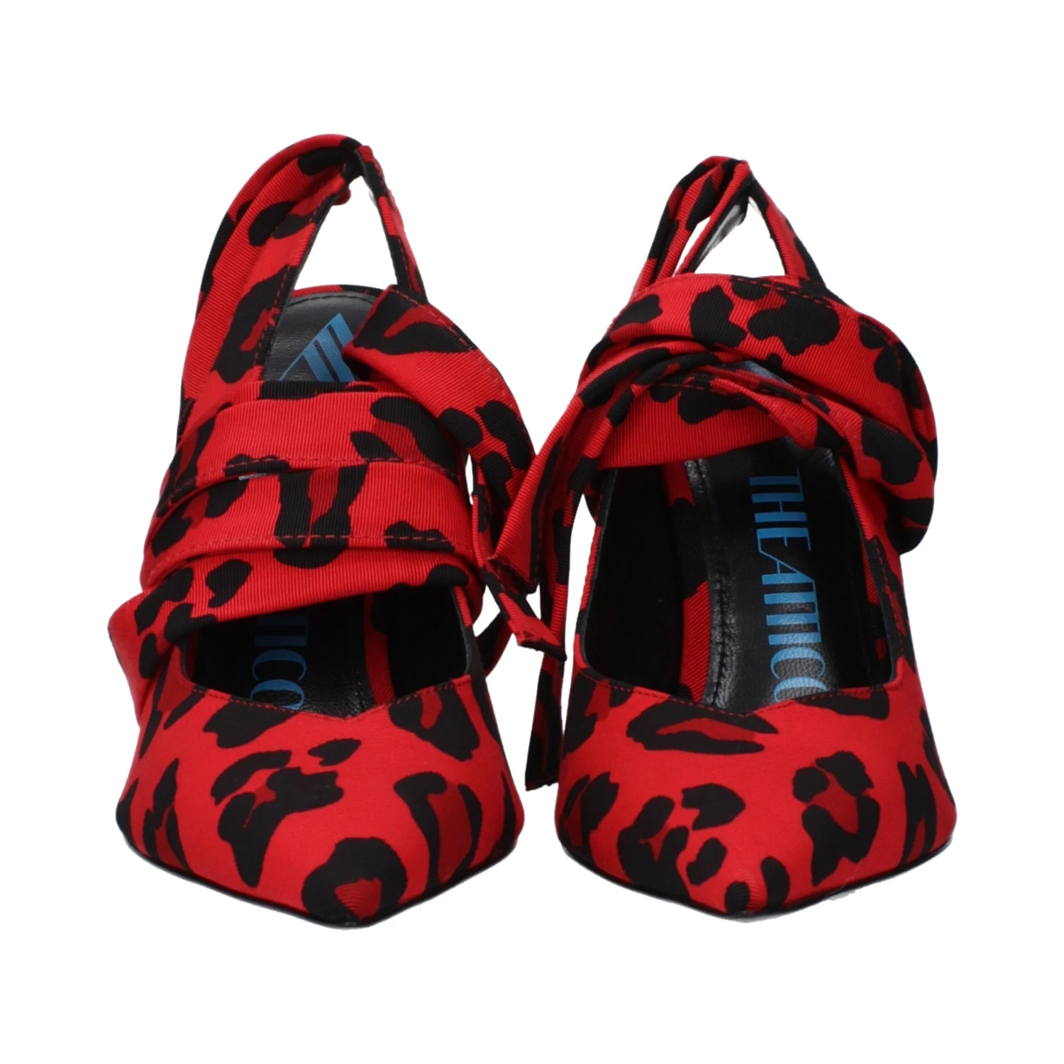 Red Fabric High Heel Pumps