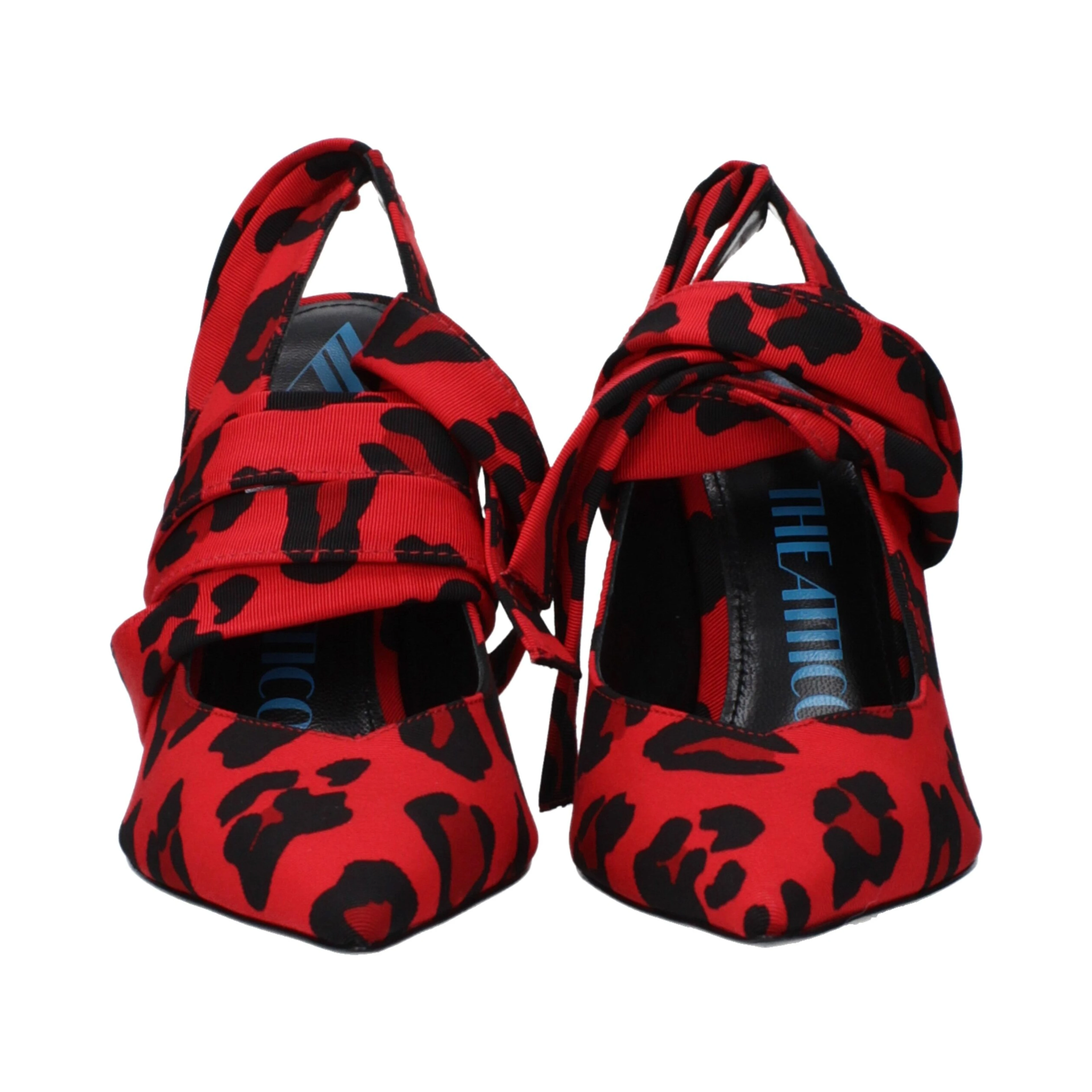 Red Fabric High Heel Pumps