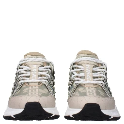 Green Fabric Low Top Sneakers