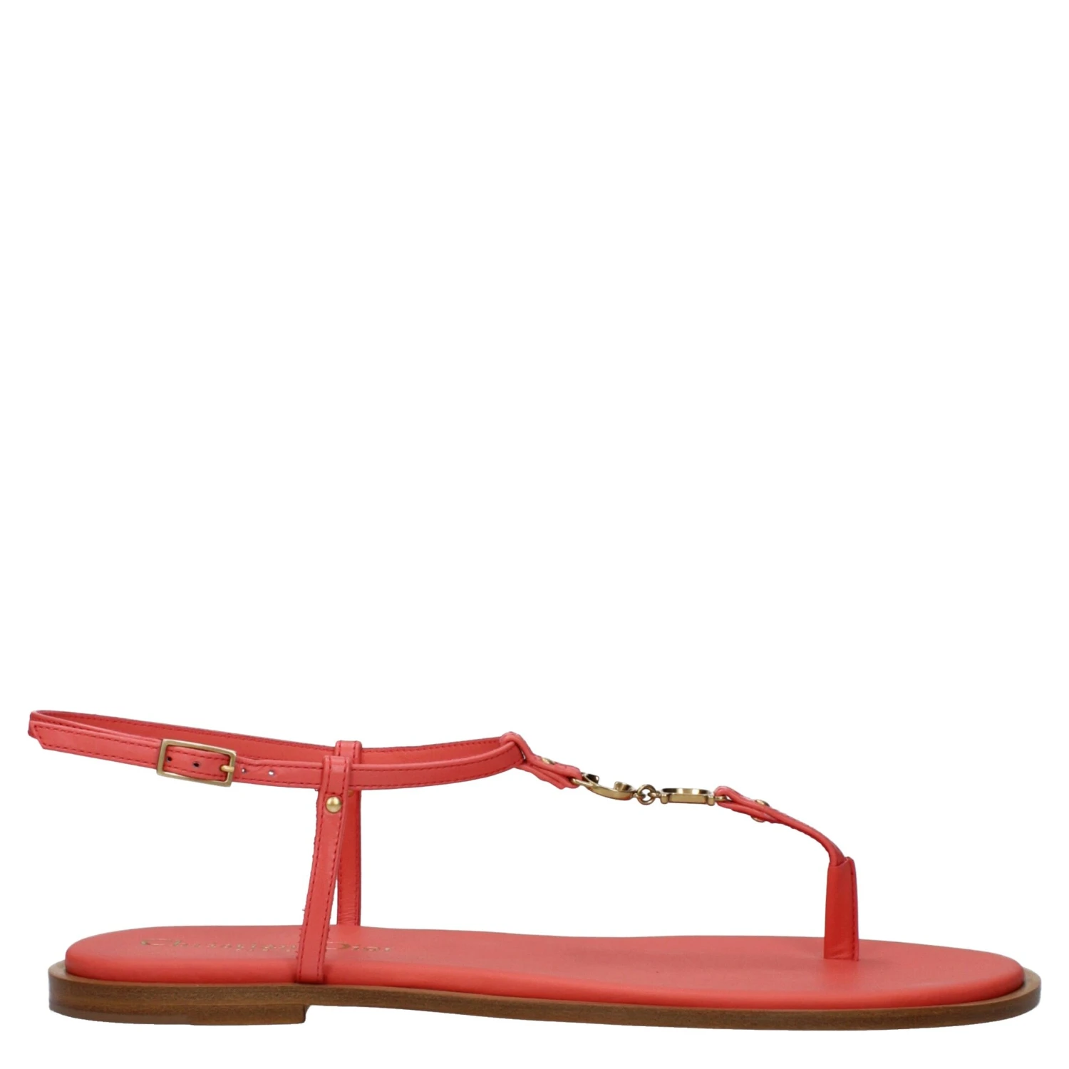 Pink Leather Flip-Flop Sandals