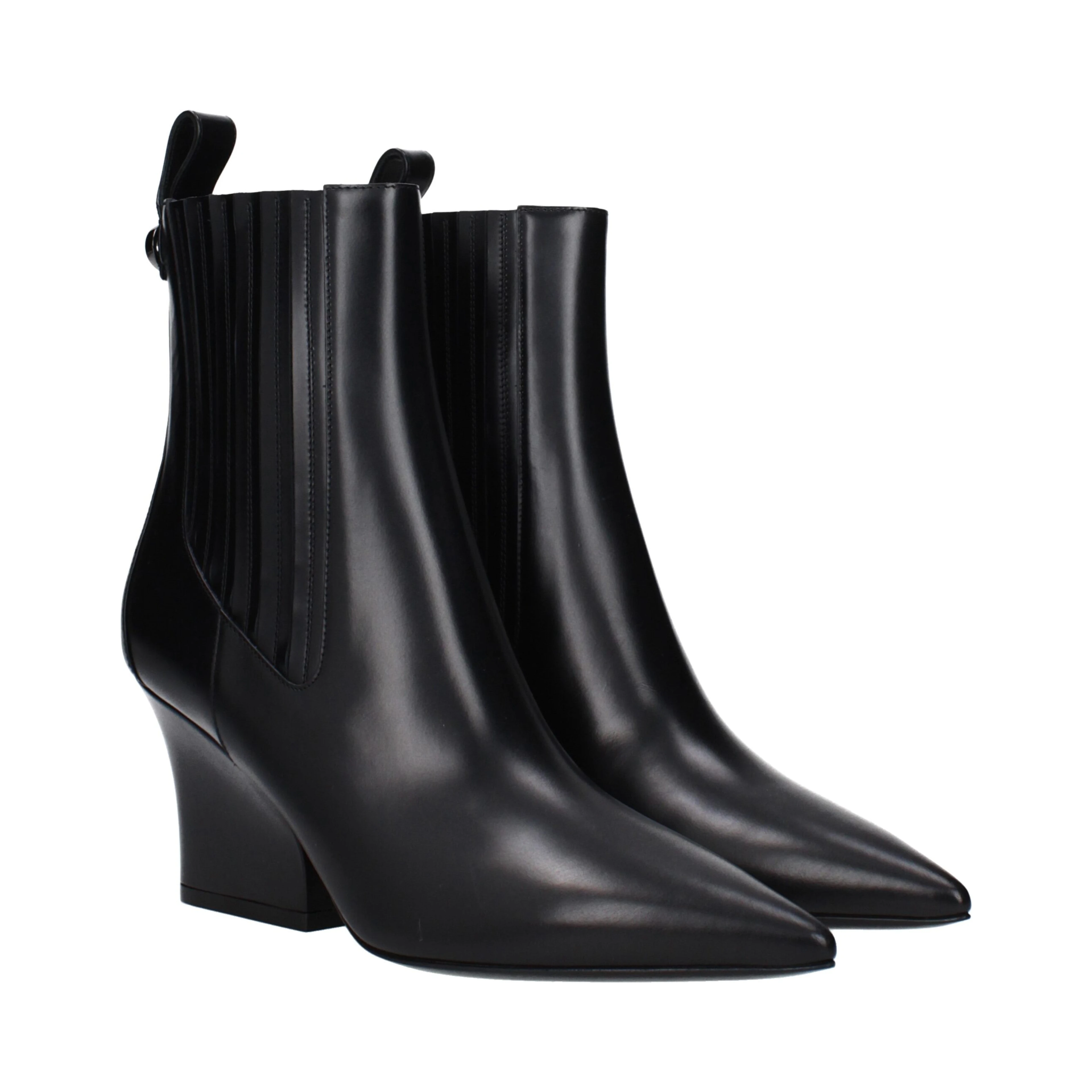 Black Leather Ankle Boots