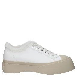 White Leather Low Top Sneakers