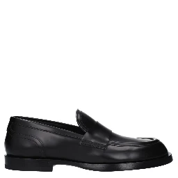 Black Leather Slip-On Loafers