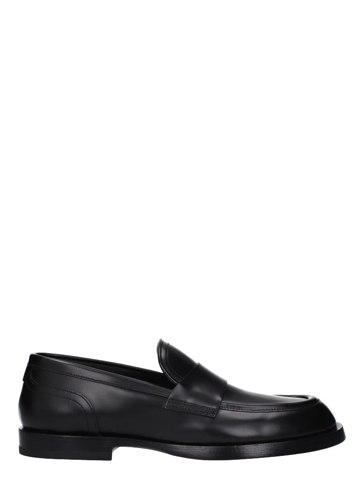 Black Leather Slip-On Loafers