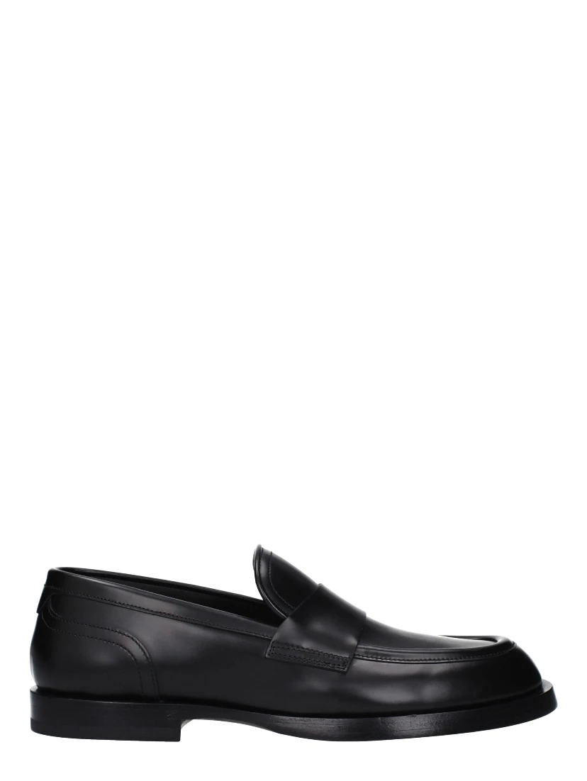Black Leather Slip-On Loafers