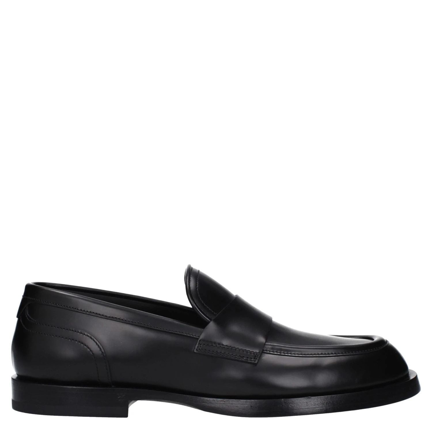 Black Leather Slip-On Loafers