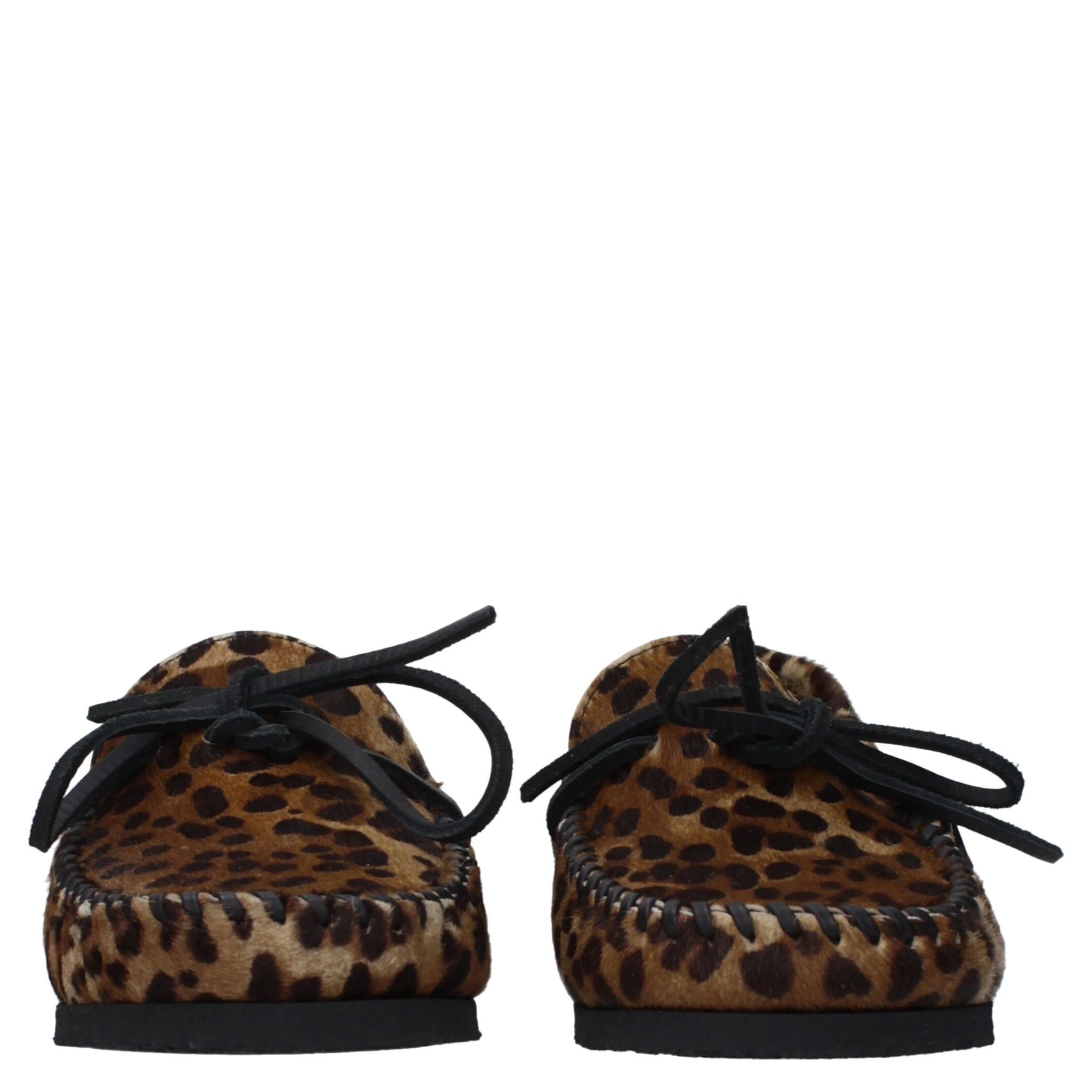 Brown Horsehair Slip-On Loafers