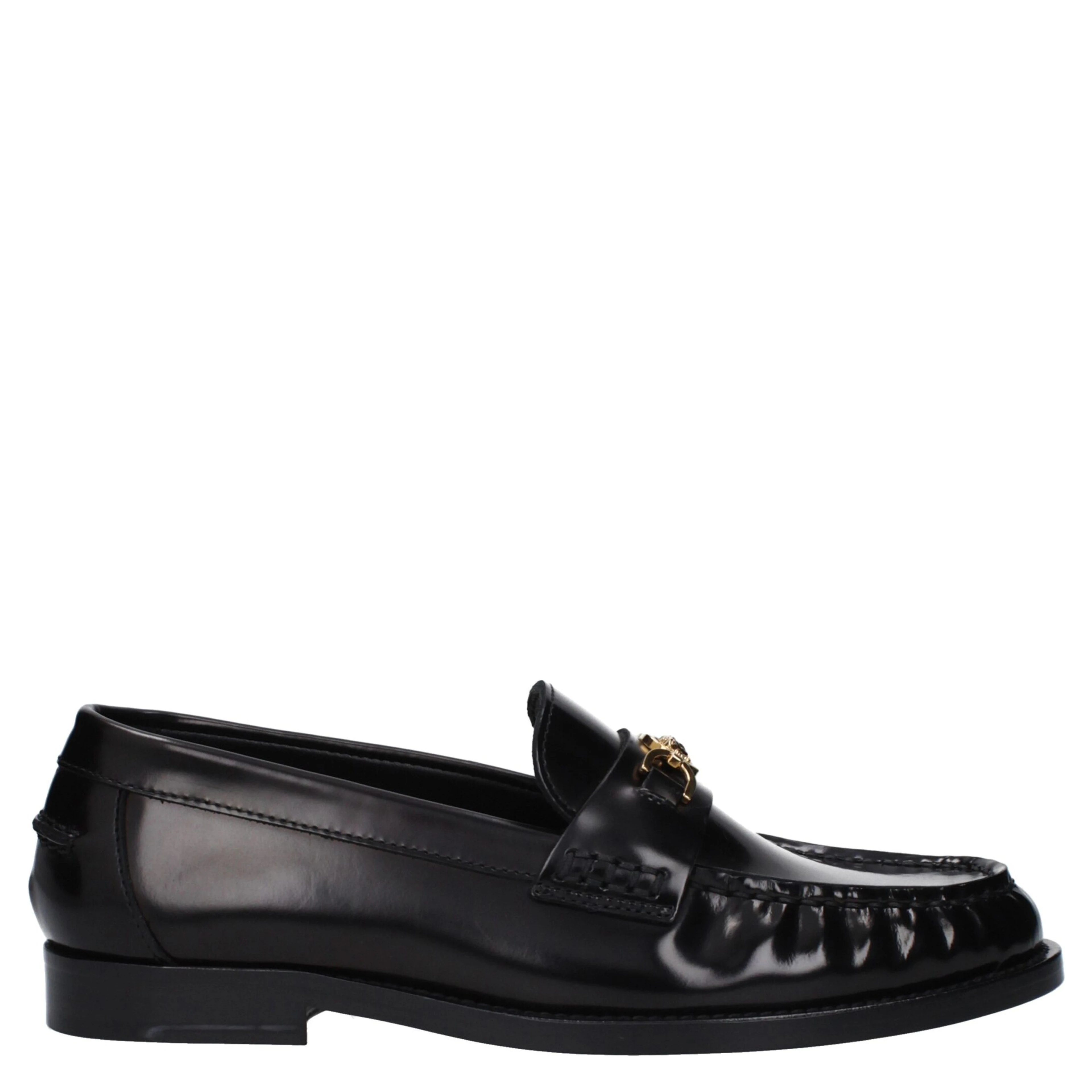 Black Leather Slip-On Loafers