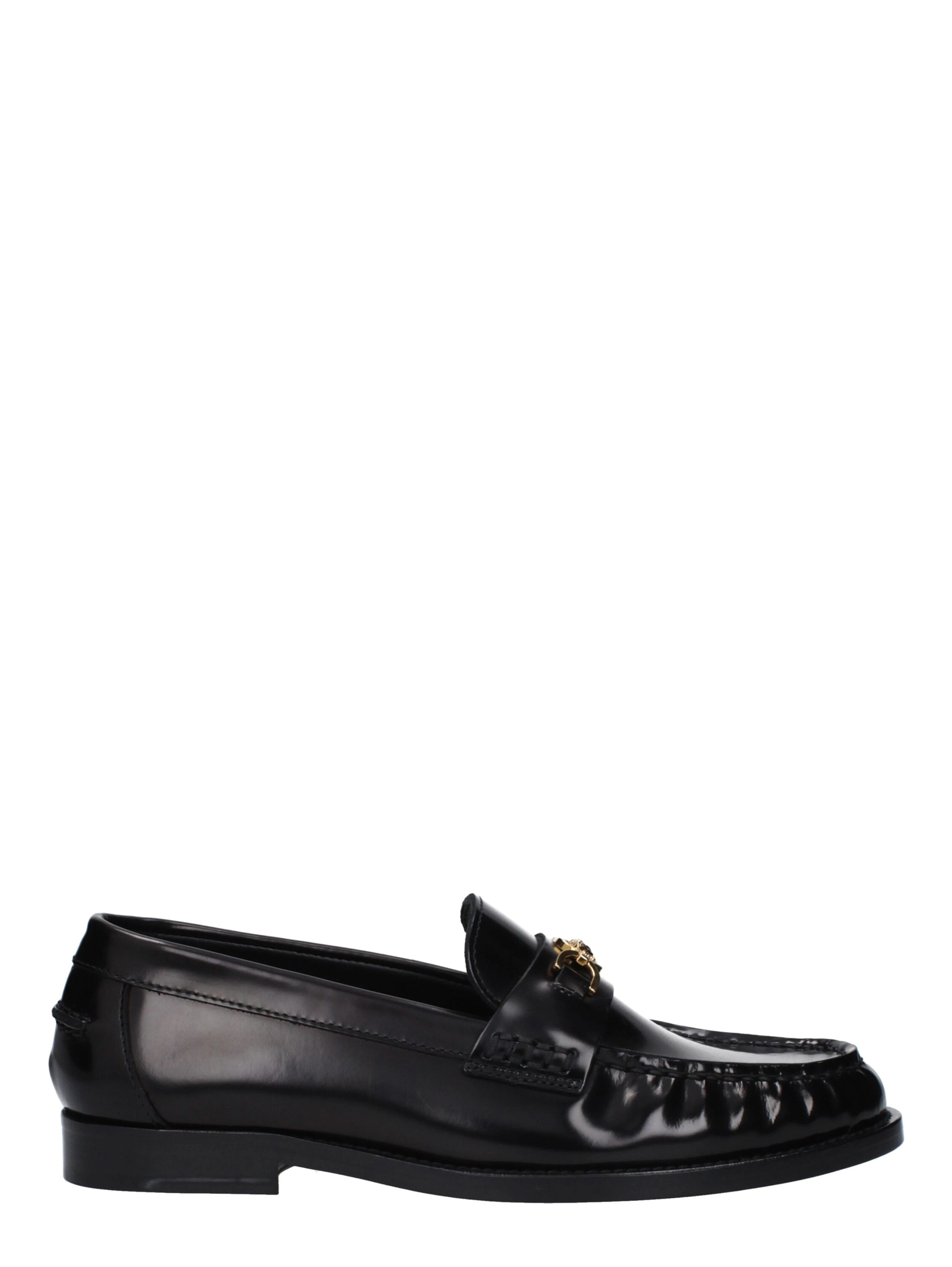 Black Leather Slip-On Loafers