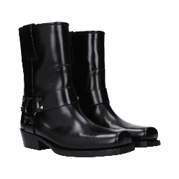 Black Leather Ankle Boots