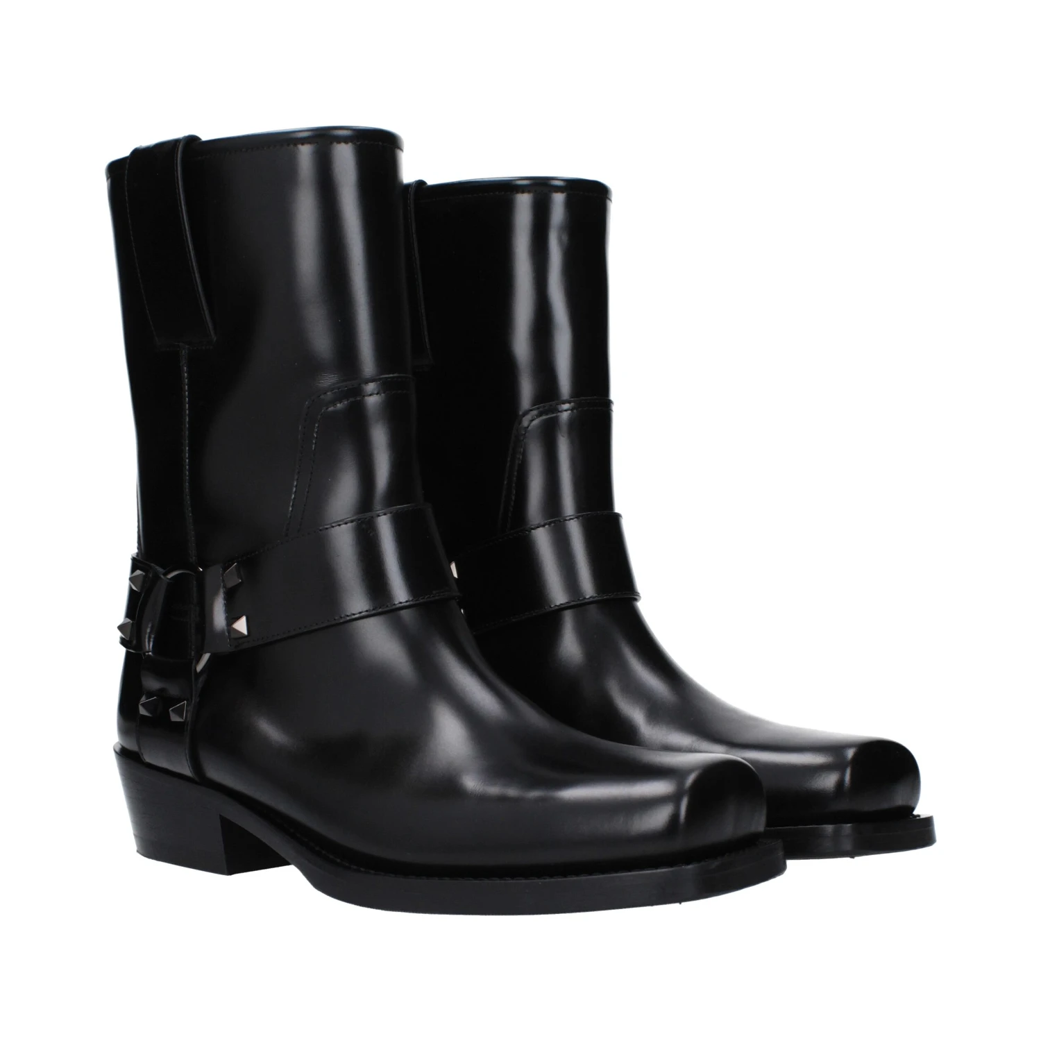 Black Leather Ankle Boots