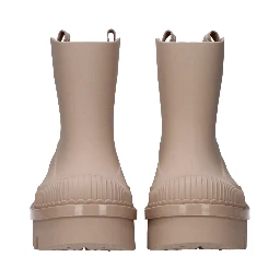 Pink Cotton Ankle Boots