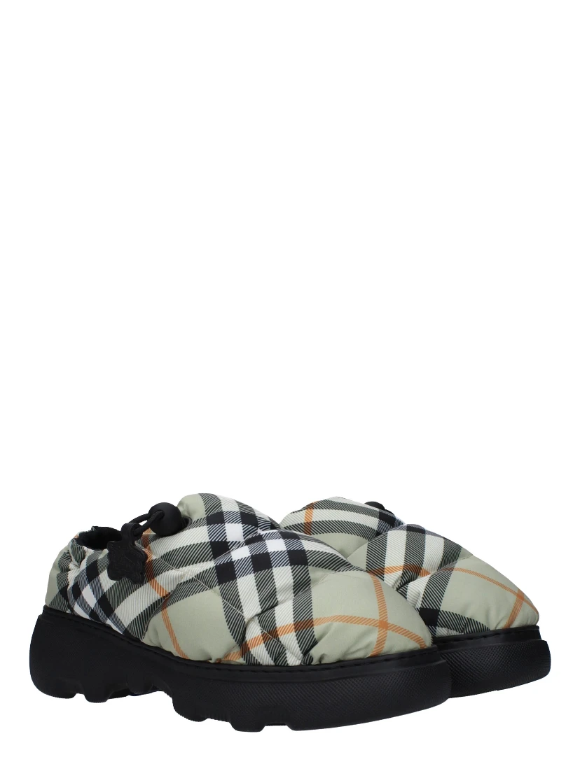 Green Fabric Slip-On Loafers