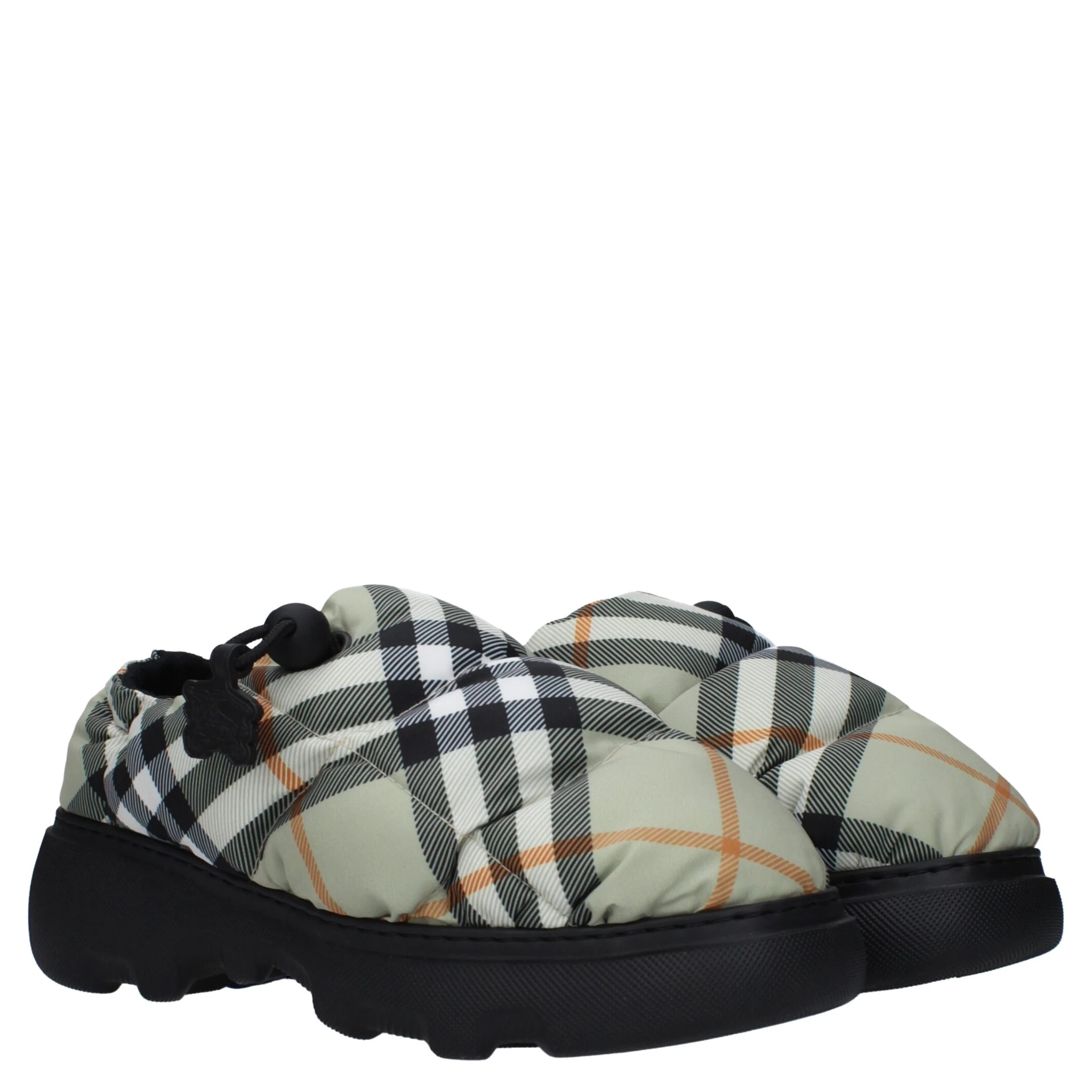 Green Fabric Slip-On Loafers