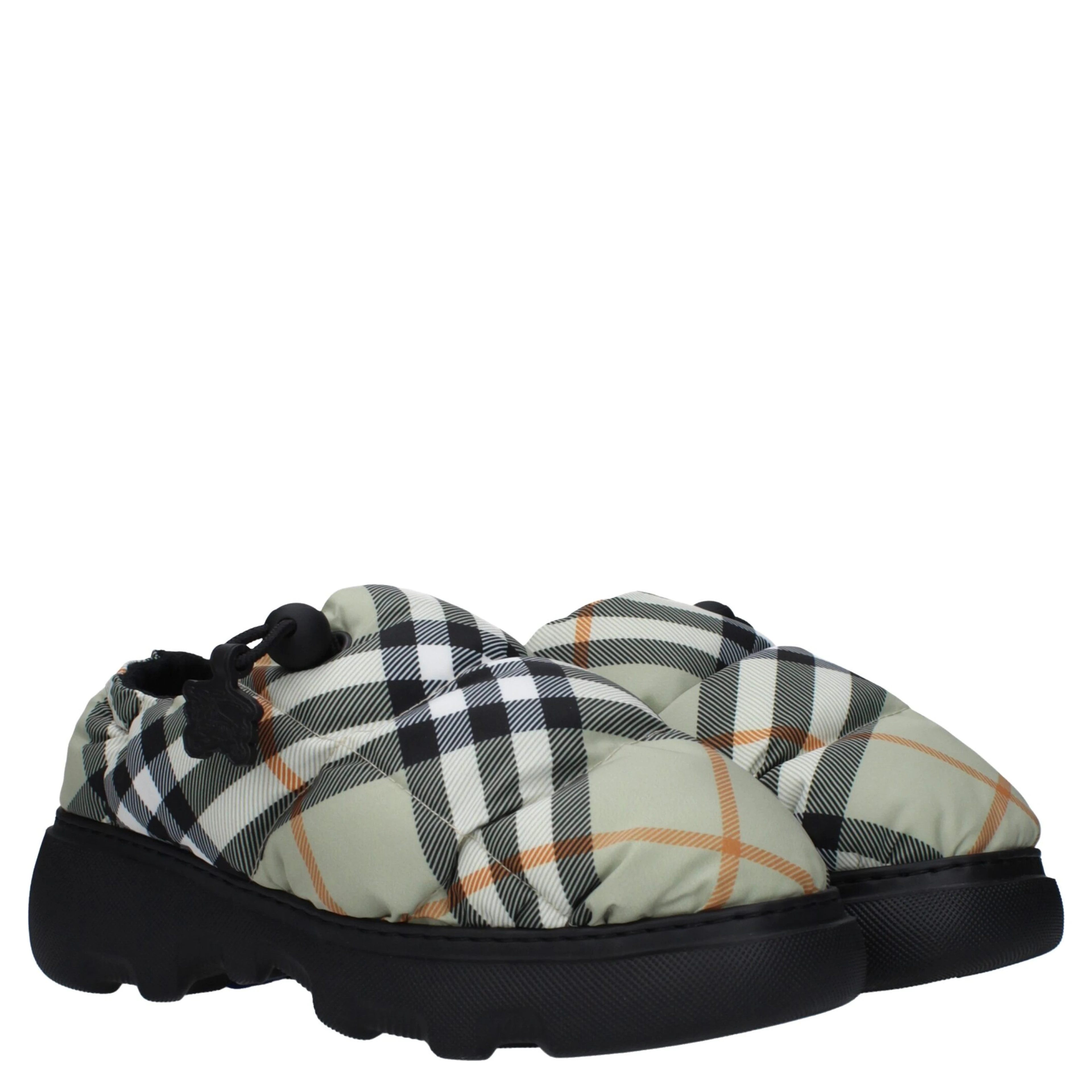 Green Fabric Slip-On Loafers