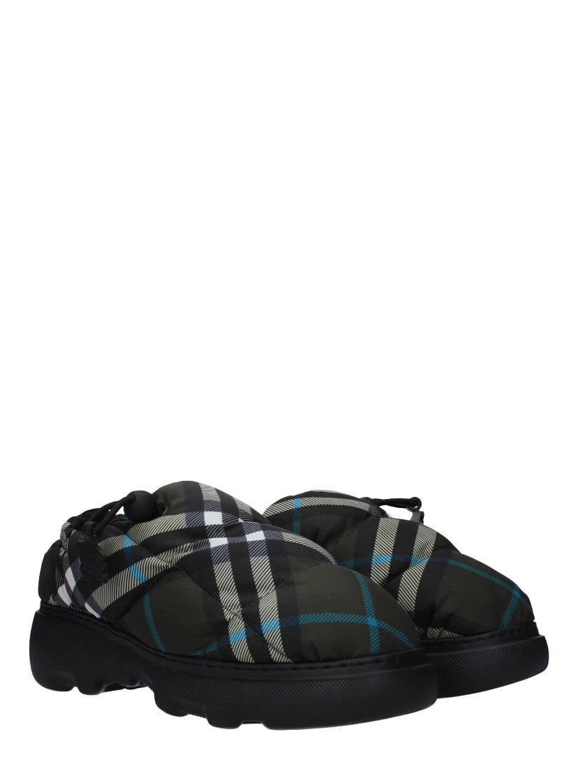 Green Fabric Slip-On Loafers