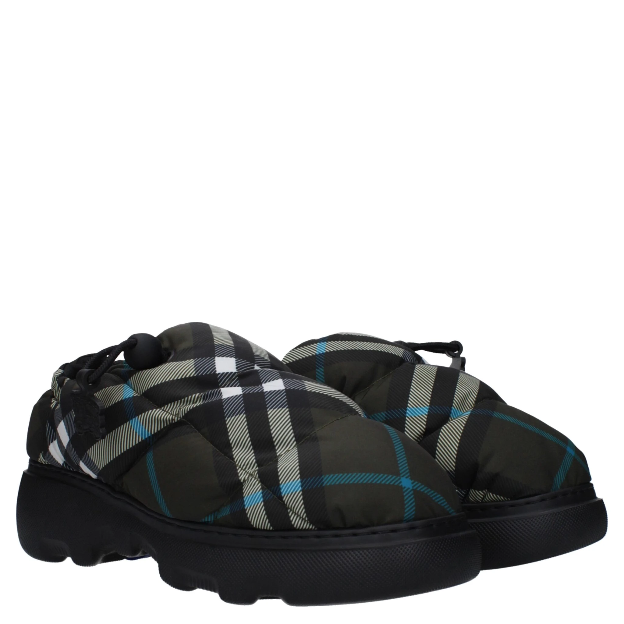 Green Fabric Slip-On Loafers