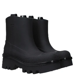 Black Cotton Ankle Boots