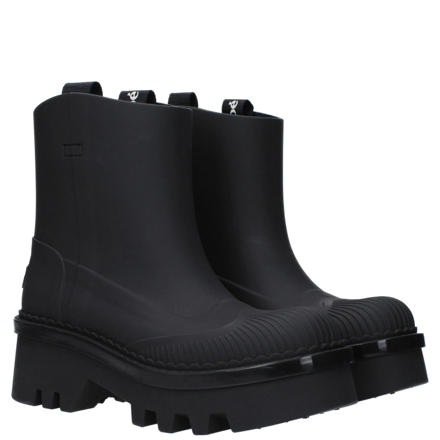 Black Cotton Ankle Boots