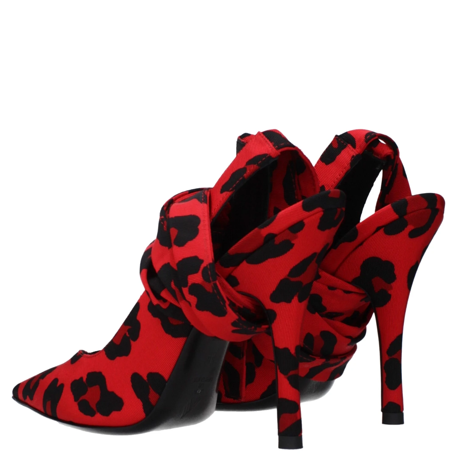 Red Fabric High Heel Pumps