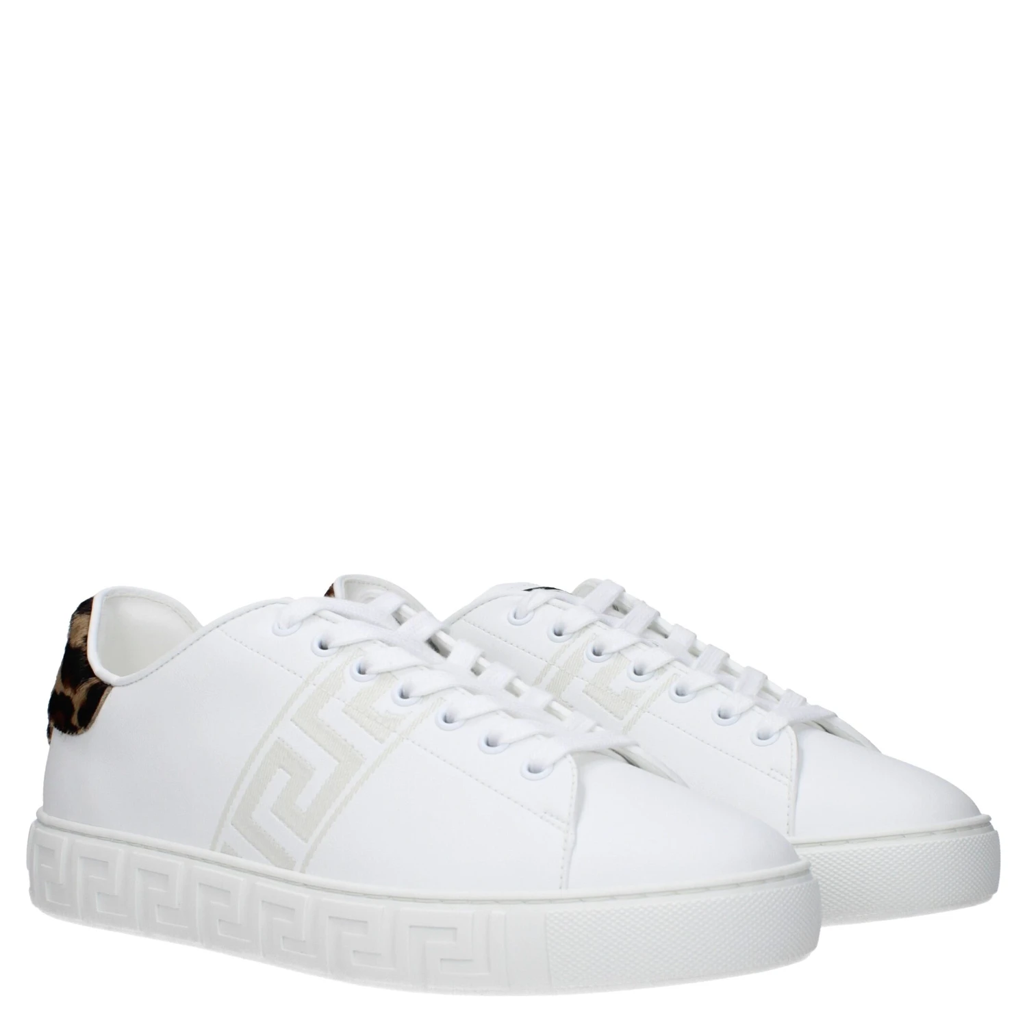 White Leather Low Top Sneakers