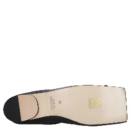 Black Leather Ballet Flats