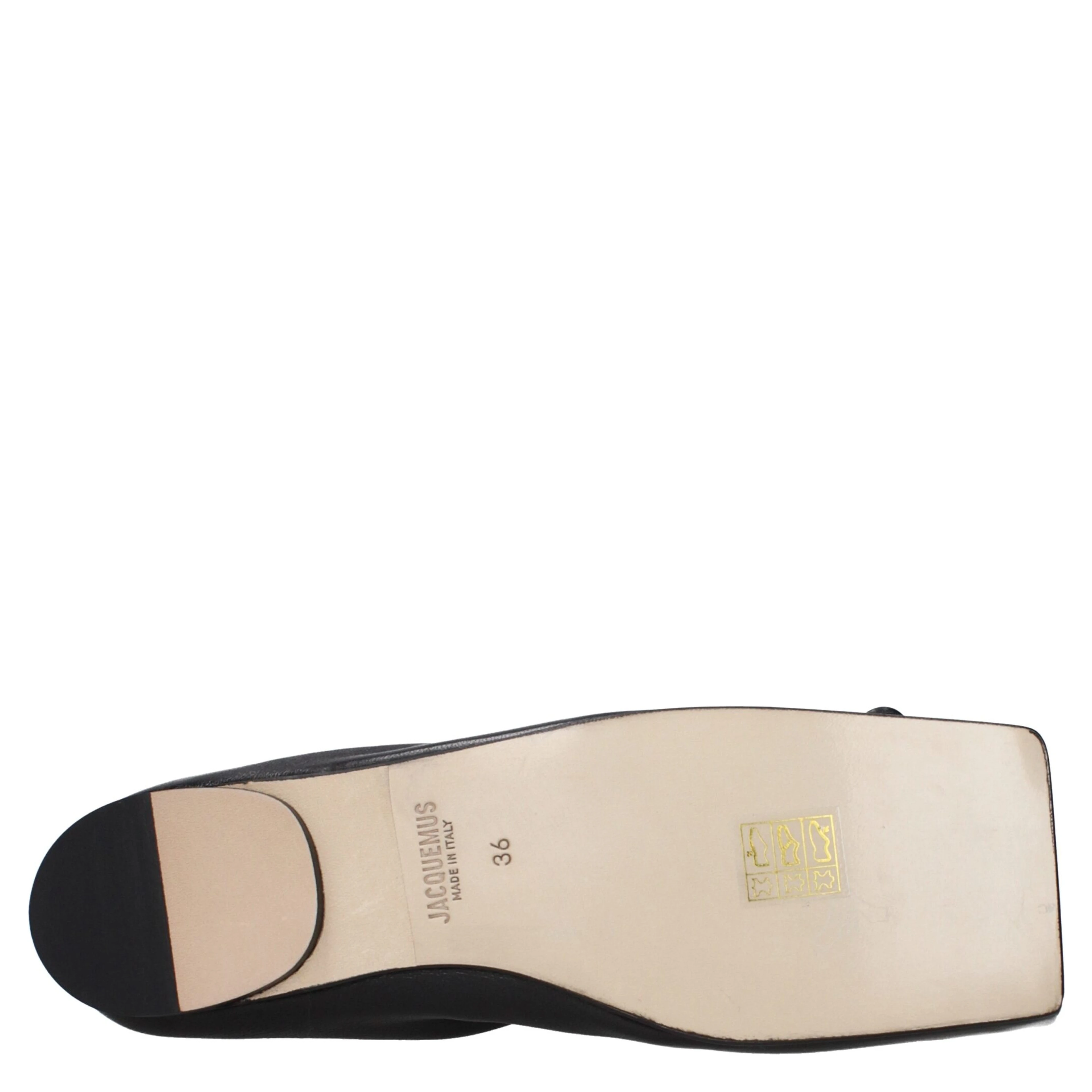 Black Leather Ballet Flats