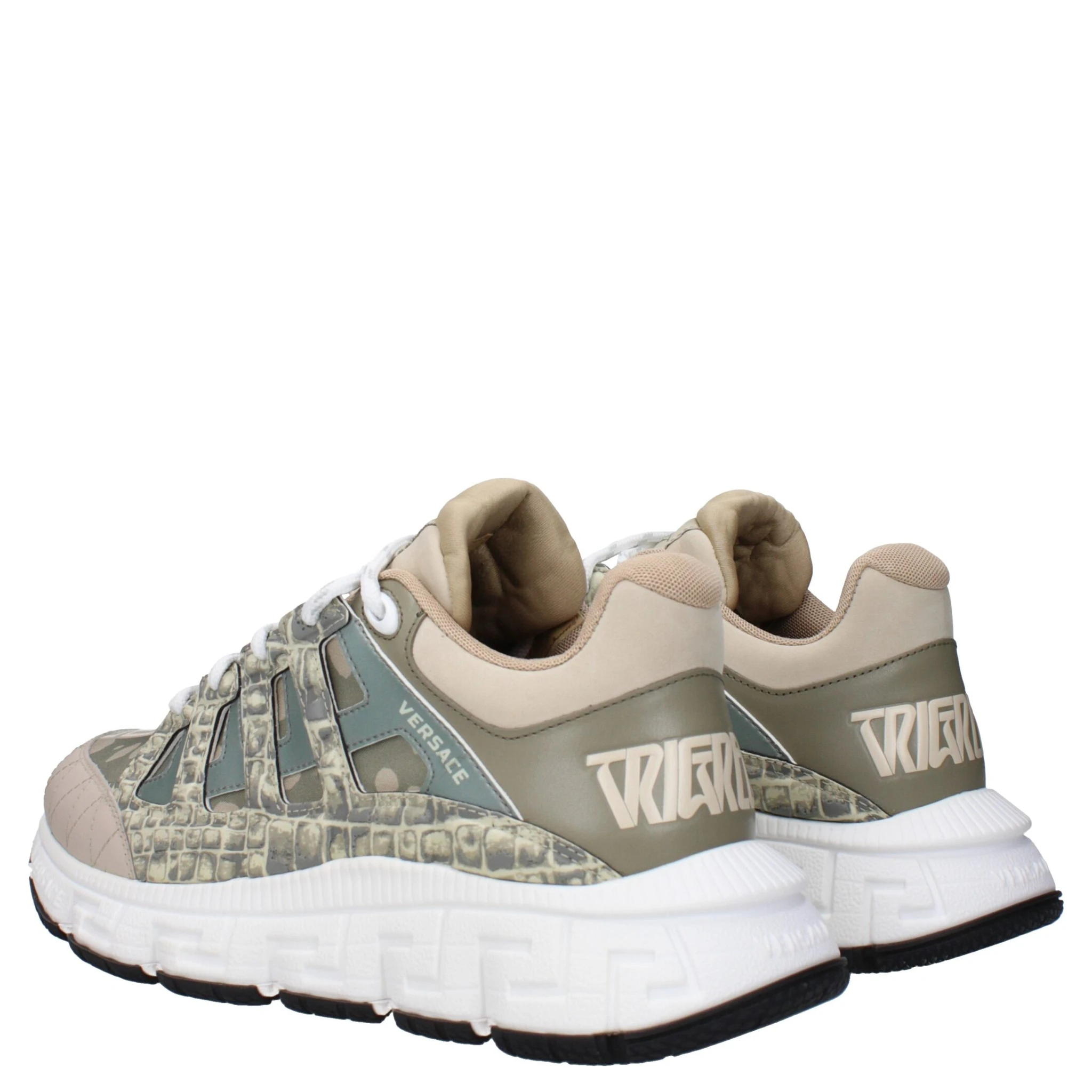 Green Fabric Low Top Sneakers