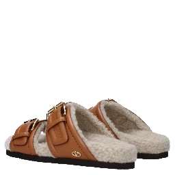 Brown Leather Slippers