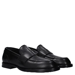 Black Leather Slip-On Loafers