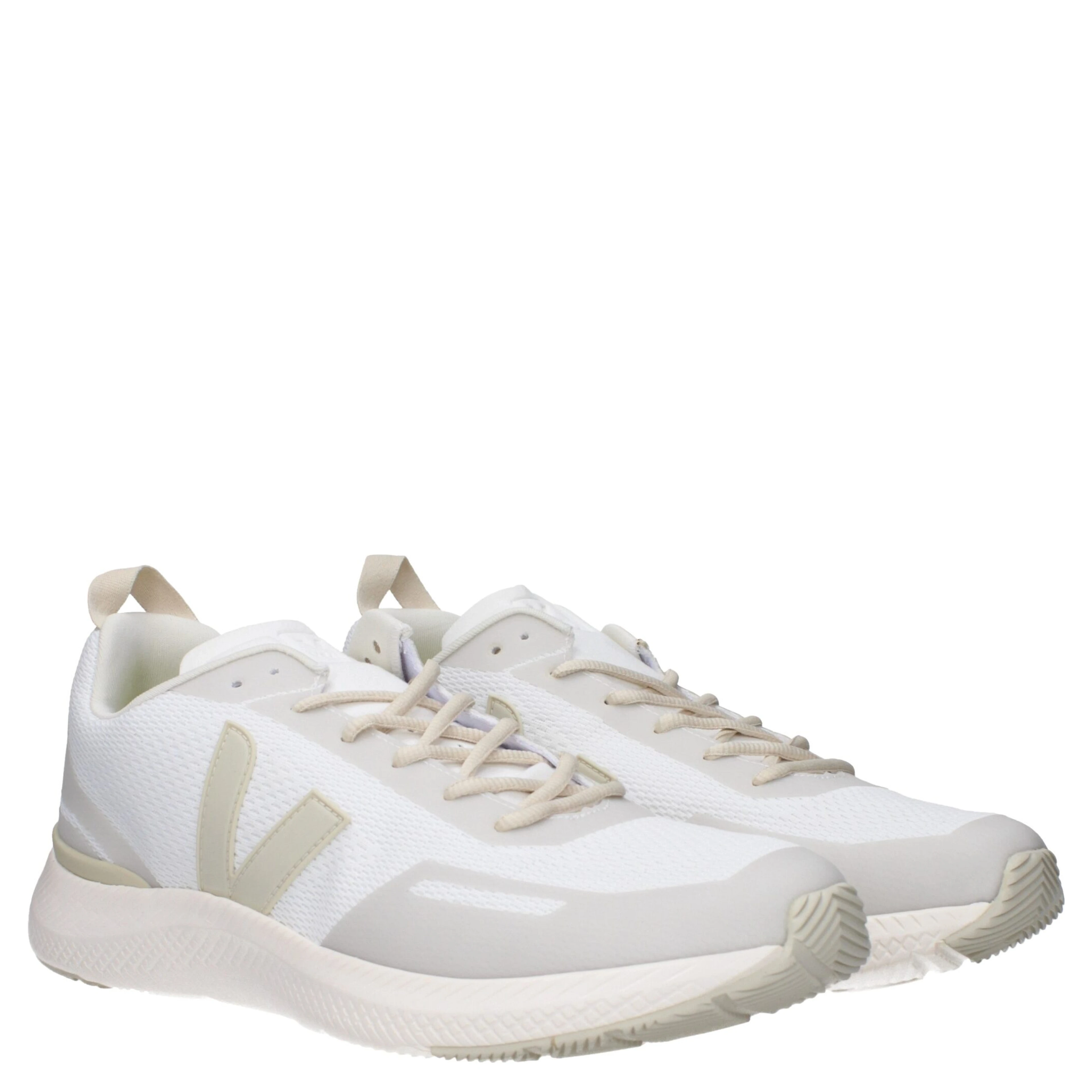 White Fabric Athletic Sneakers