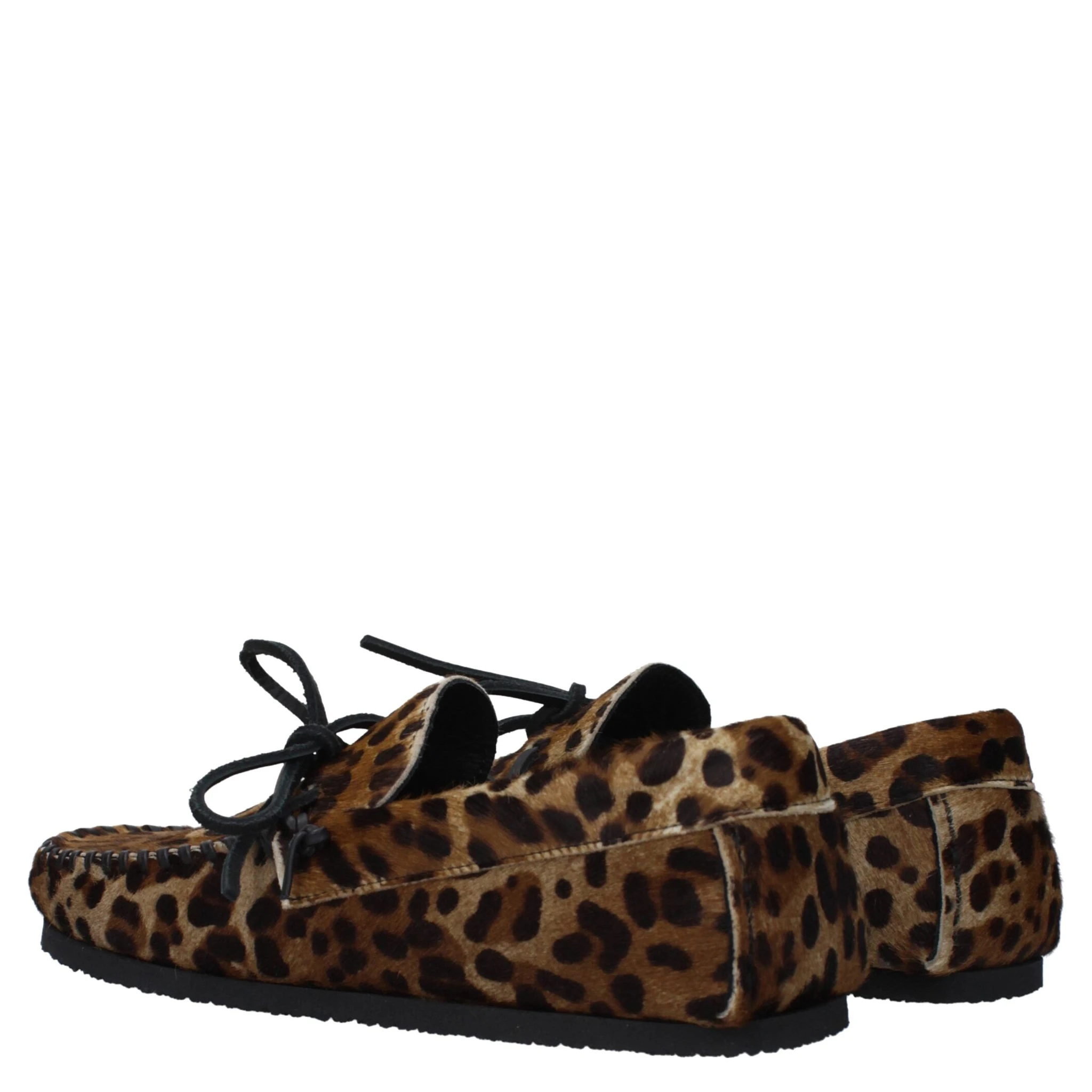 Brown Horsehair Slip-On Loafers