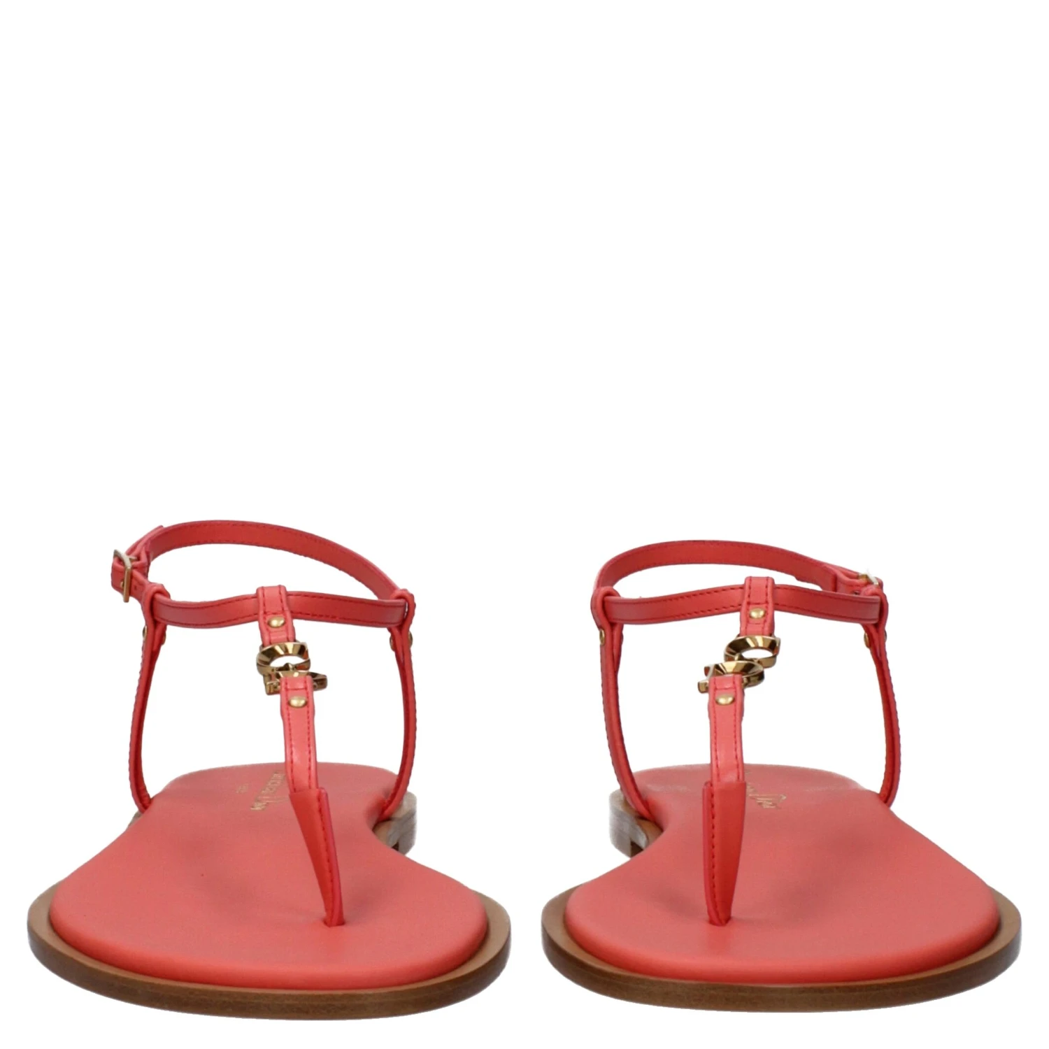 Pink Leather Flip-Flop Sandals