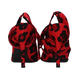 Red Fabric High Heel Pumps