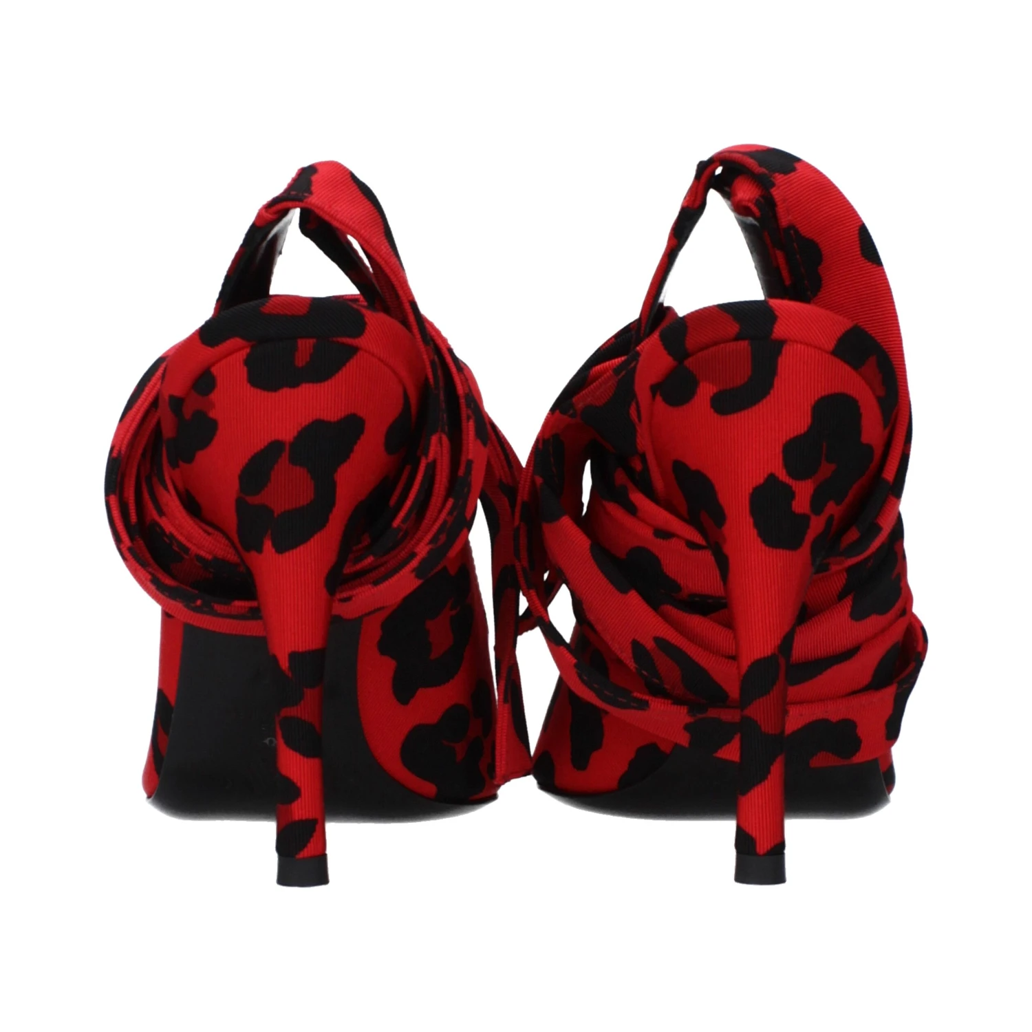 Red Fabric High Heel Pumps