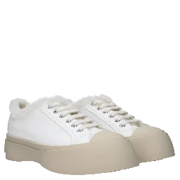 White Leather Low Top Sneakers