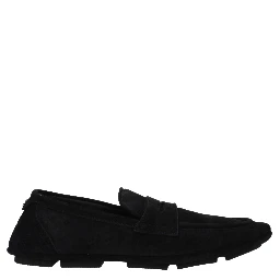 Black Leather Slip-On Loafers