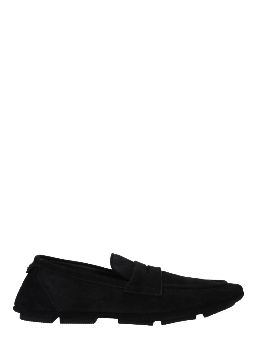 Black Leather Slip-On Loafers