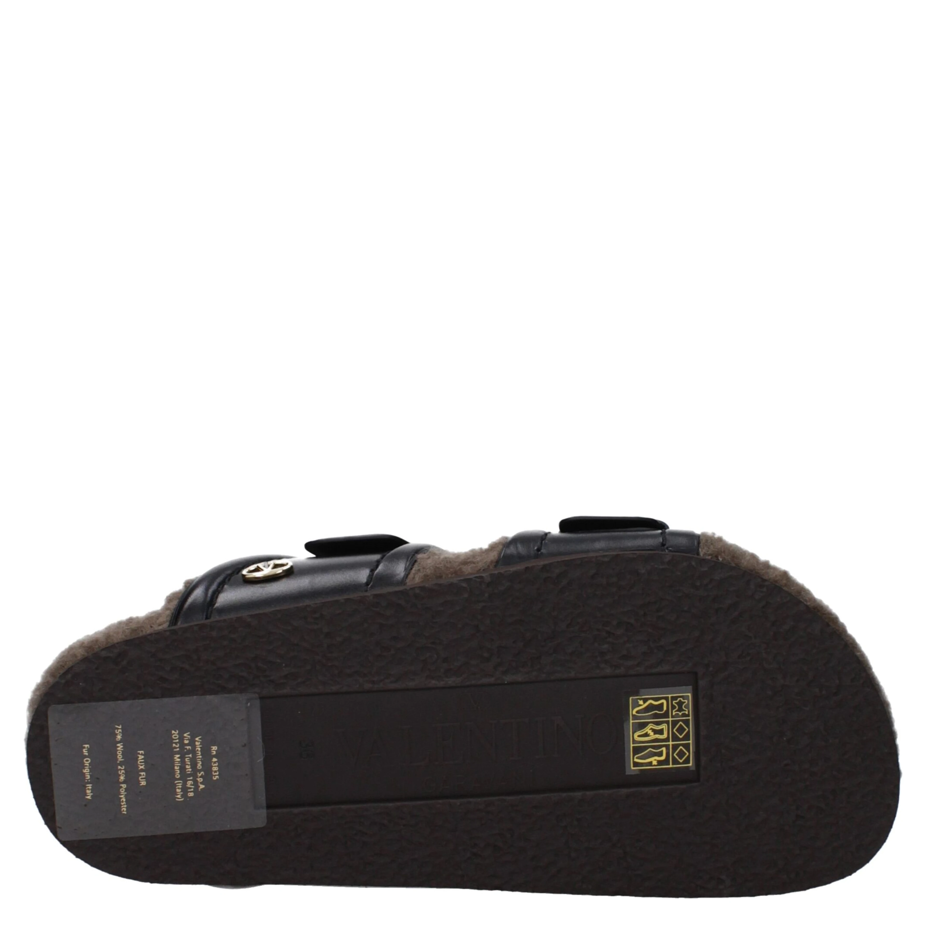 Black Leather Slippers