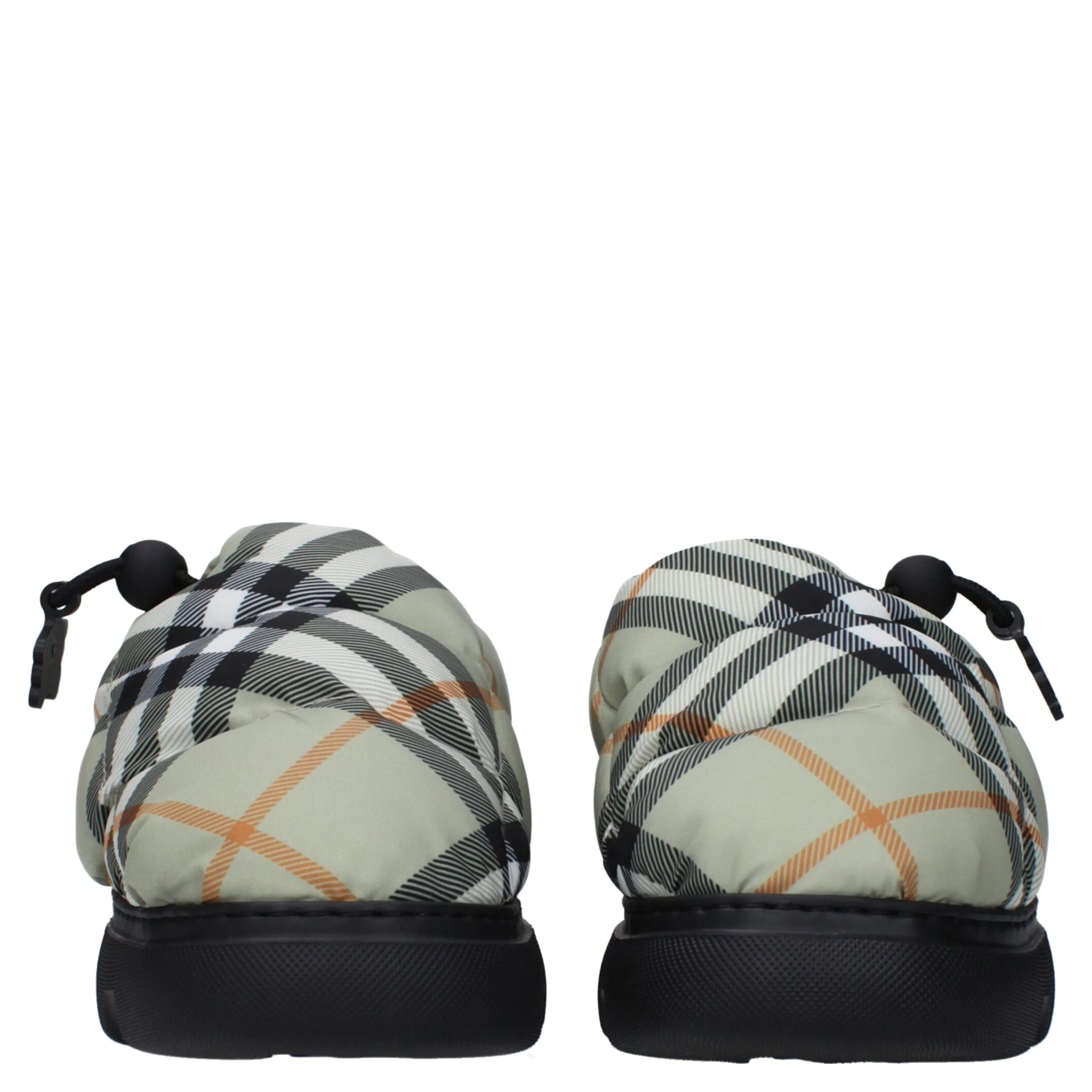 Green Fabric Slip-On Loafers