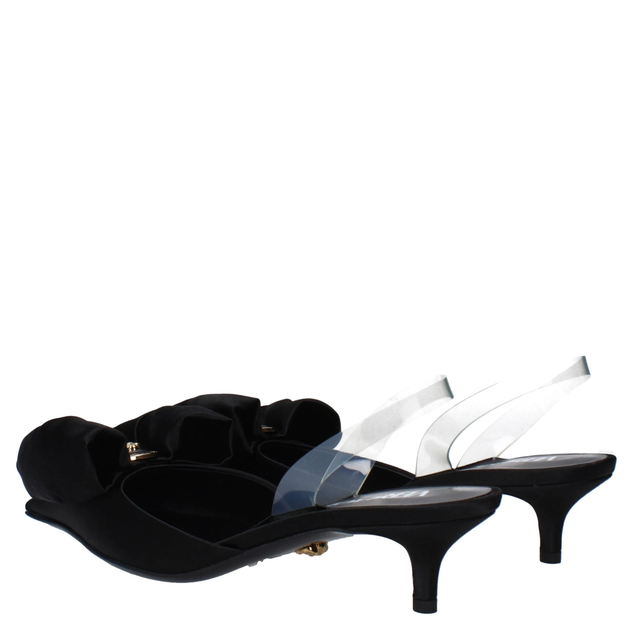 Black Satin Flat Sandals
