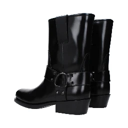 Black Leather Ankle Boots
