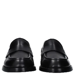 Black Leather Slip-On Loafers
